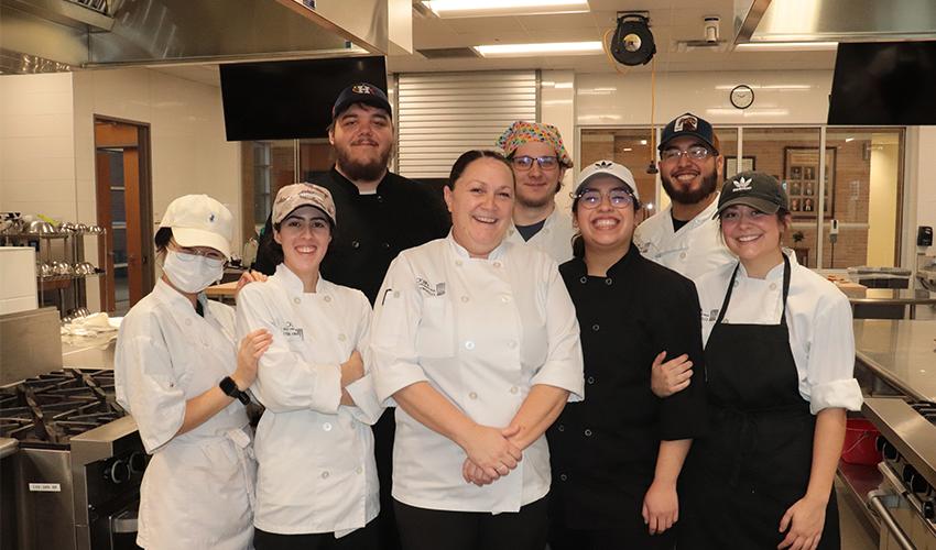 Picture of the Culinary Arts students & Chef Laura.